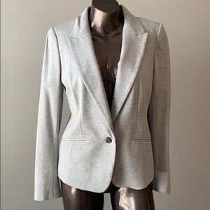 LOFT heather grey soft knit blazer jacket, sz 8